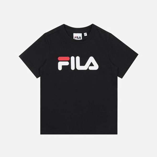 Fila Uno Crew Neck S/S Girl's T-Shirts - Black,NZ 643-86142